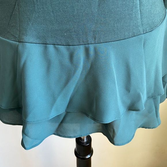 Michael Michael Kors Emeral Green Scoop Neck Tiered‎ Hem  Top Blouse - Picture 9 of 10